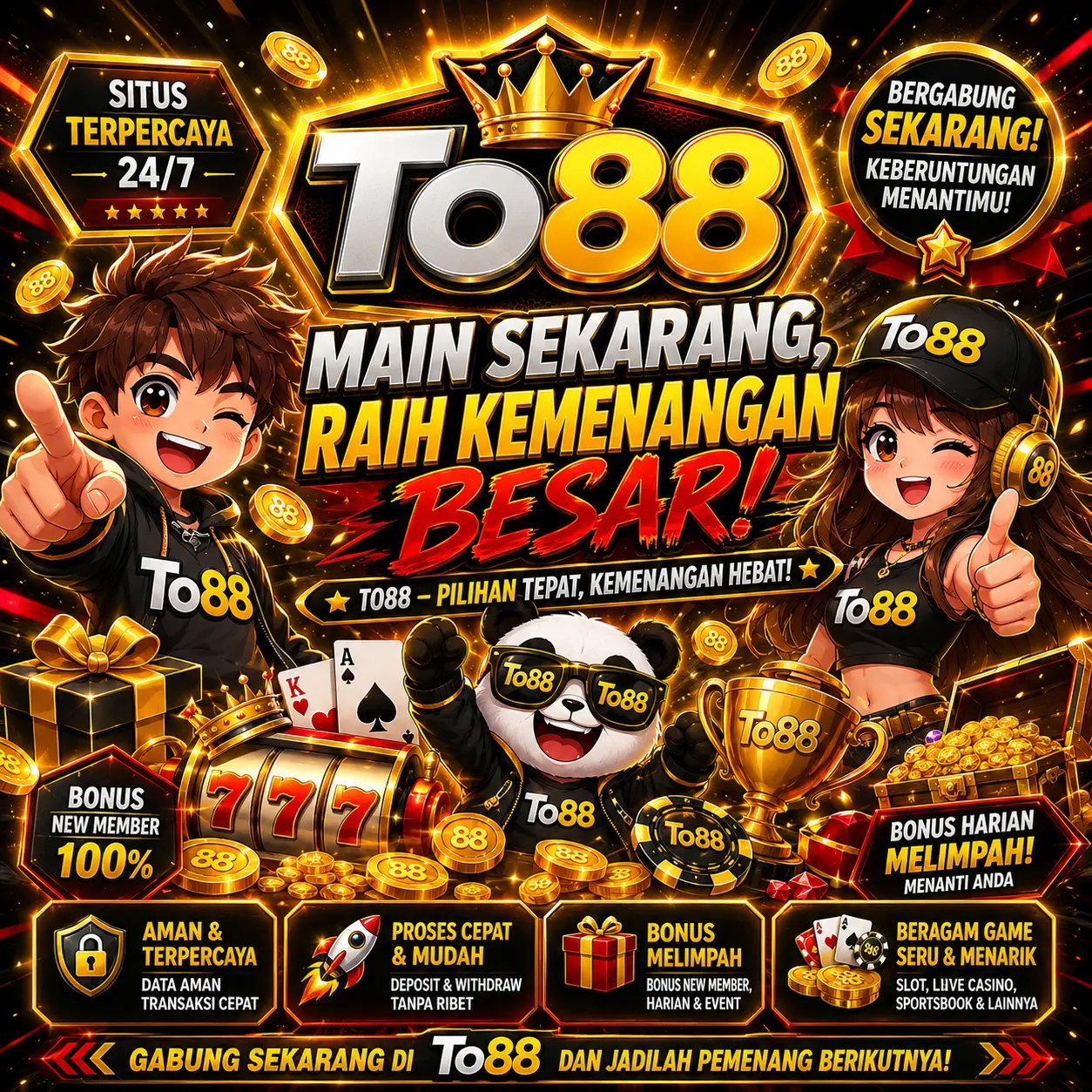 Tampilan platform hiburan To88 di layar smartphone pengguna Indonesia